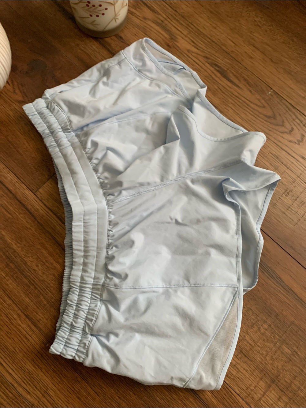lululemon athletica light blue athletic shorts